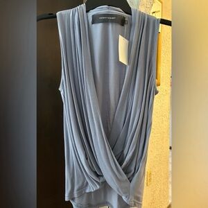 Amazing Draped Low Cut Pleated Blouse